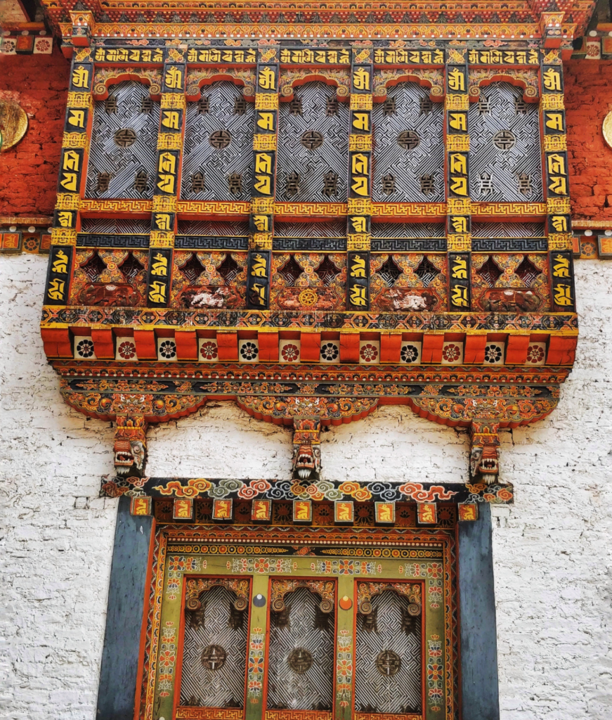Image of a window of a monastery from Bhutan road trip. 