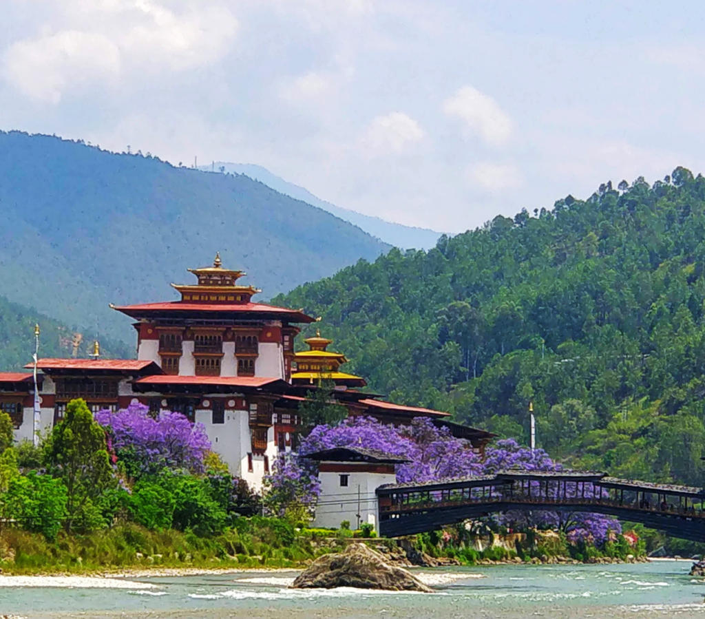 Image of Punakha Dzong from Bhutan road trip