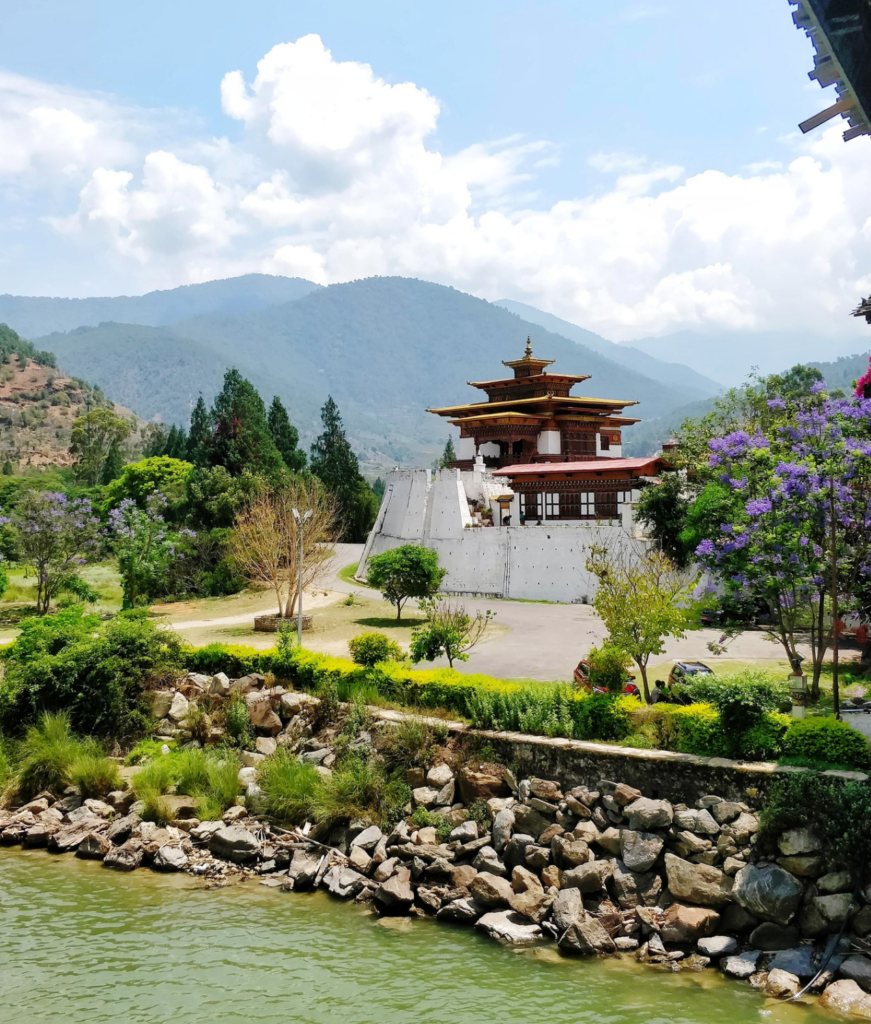 Image of the Punakha Dzong from Bhutan road trip.