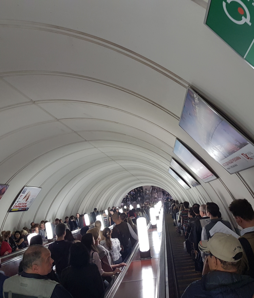longest escalator in Moscow from the self-guided Moscow metro tour. 