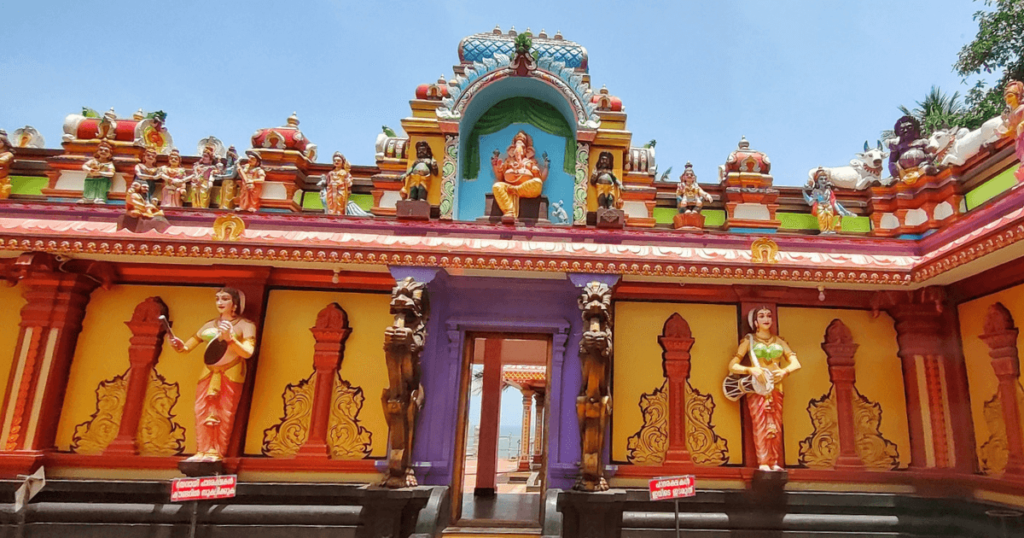 Entrance of the Aazhimala Shiva temple in Kerala.