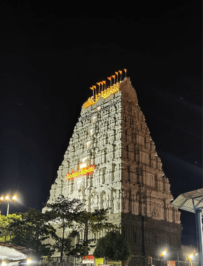 5-day Tirupati road trip guide - The gopura at Kalahasti temple 