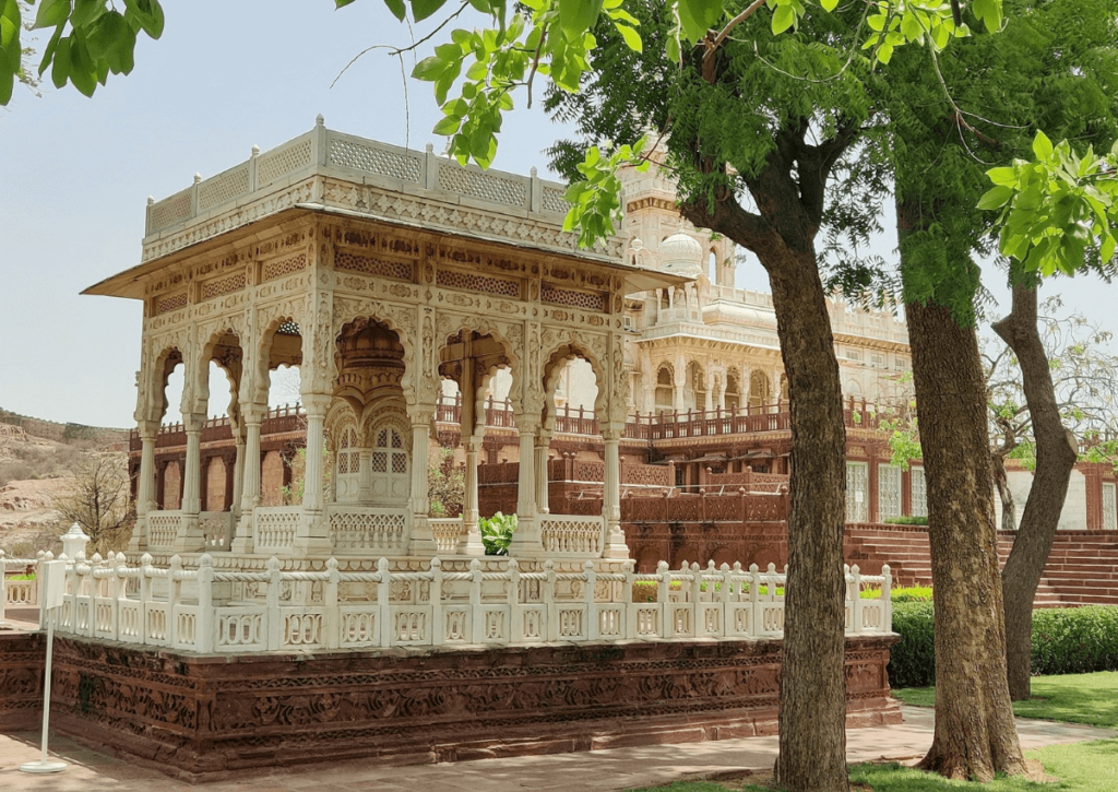 A cenotaph at Jaswant Thada, Jodhpur. 
Jaswant Thada is one of the places to visit within 24 hours in Jodhpur.
