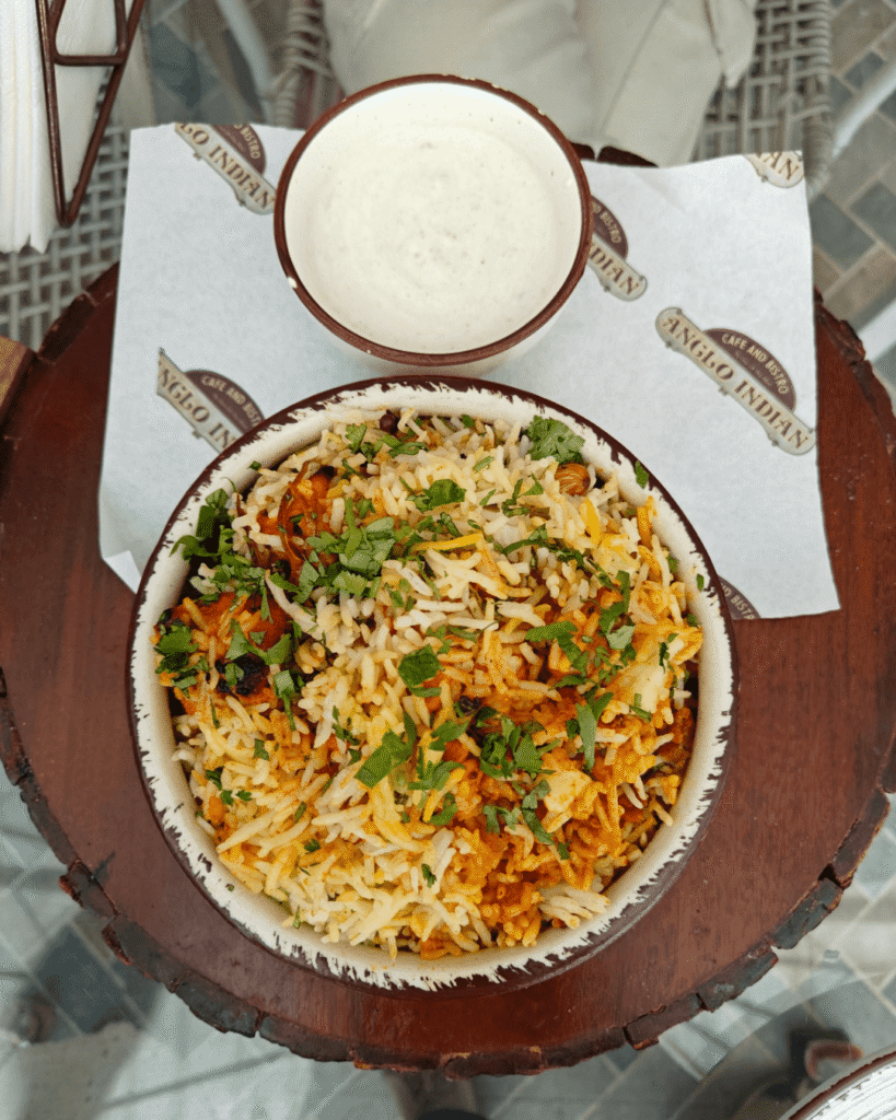 Biryani at Anglo-Indian Cafe in Lonavala.
