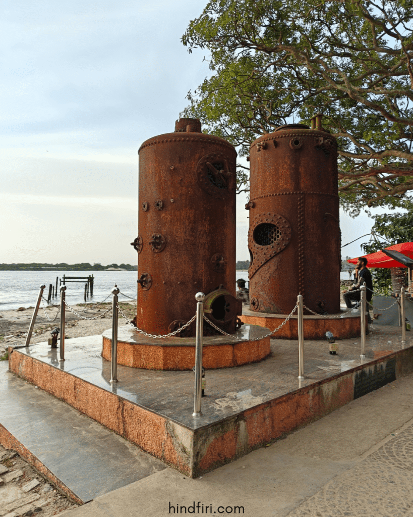 The steam boilers used in the dry dock at fort Kochi in 1956. It is displayed at the Beach Walkway, one of the 12 must-visit places in Fort Kochi.